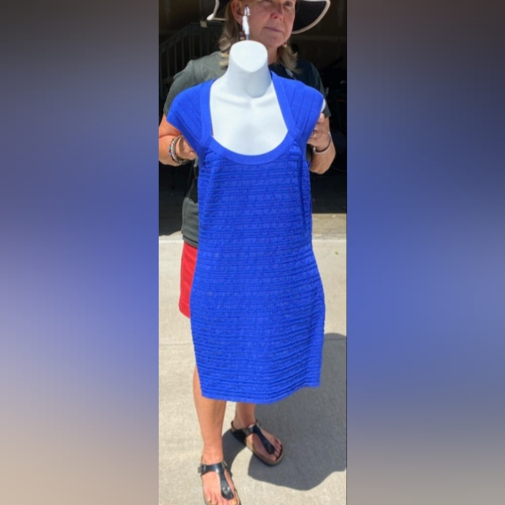 Blue spandex dress